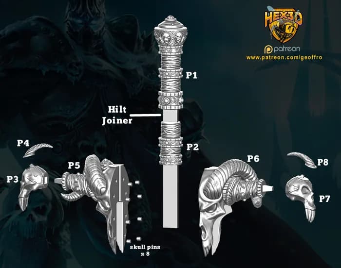 STL - Espada Frostmourne Estilo Hex3D render 2