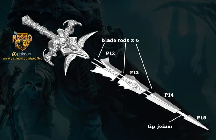 STL - Espada Frostmourne Estilo Hex3D render 4