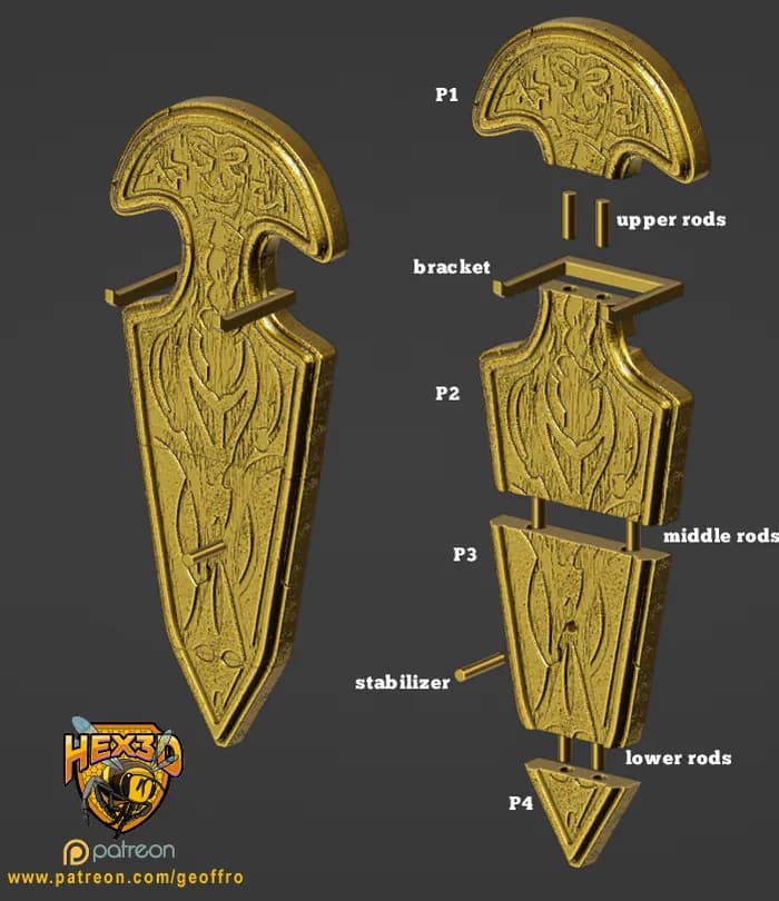 STL - Espada Frostmourne Estilo Hex3D render 5