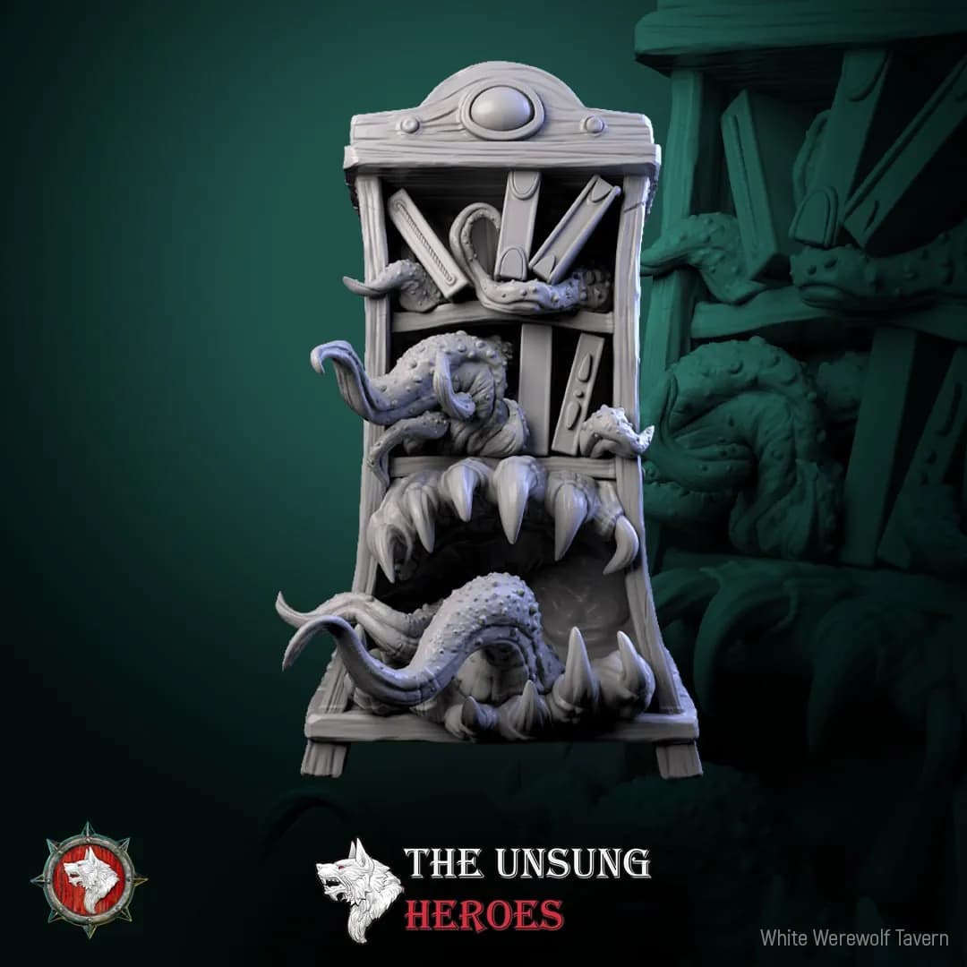STL - Estantería Mimic Monstruosa render 2