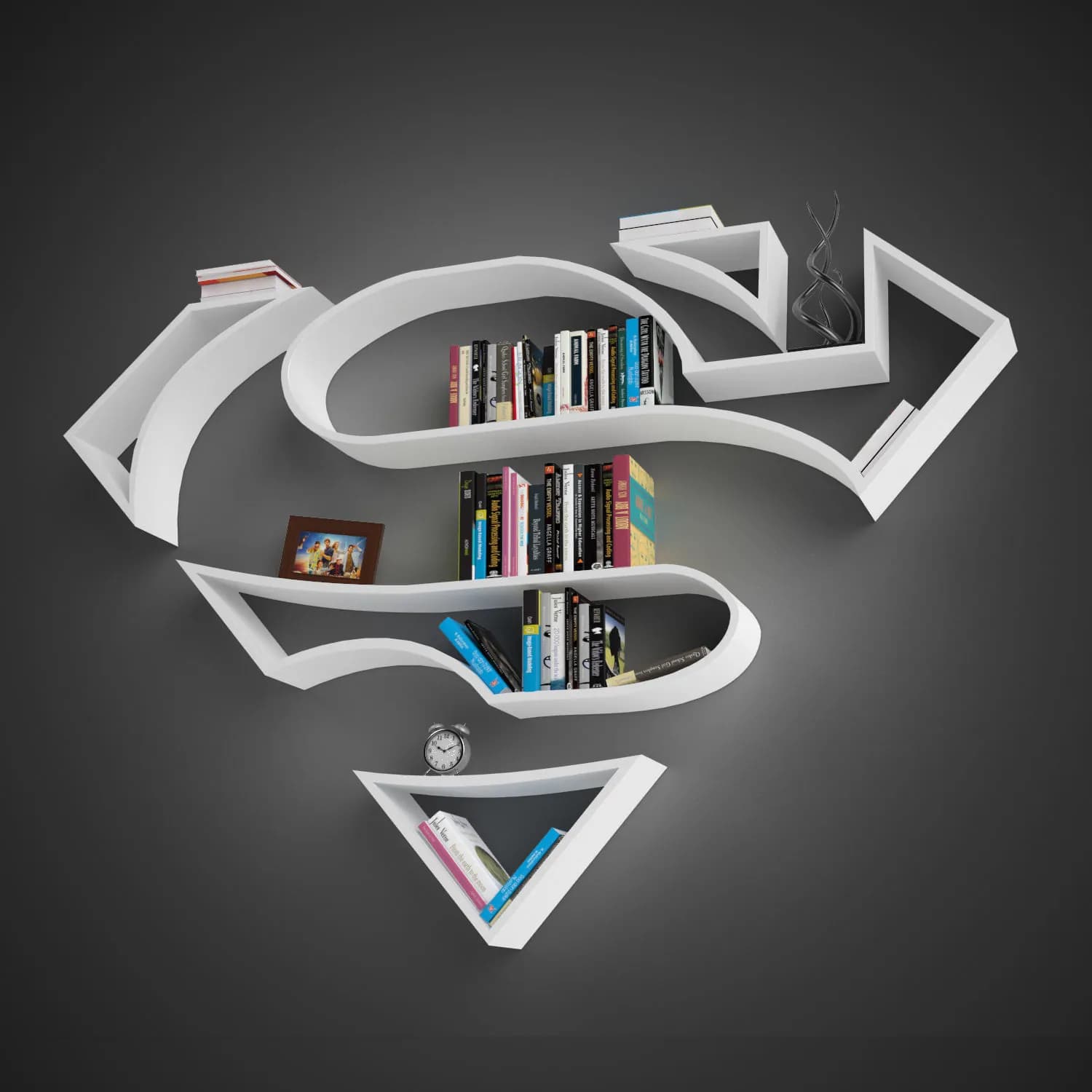 STL - Estantería Superman render 2