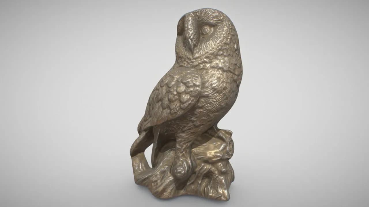 STL - Estatua de búho sobre tronco