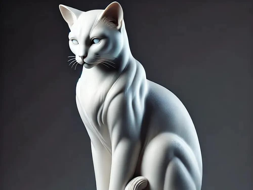 STL - Estatua de gato elegante