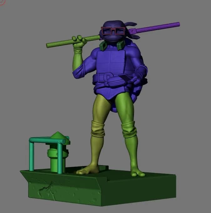 STL - Estátua de las Tortugas Ninja render 2