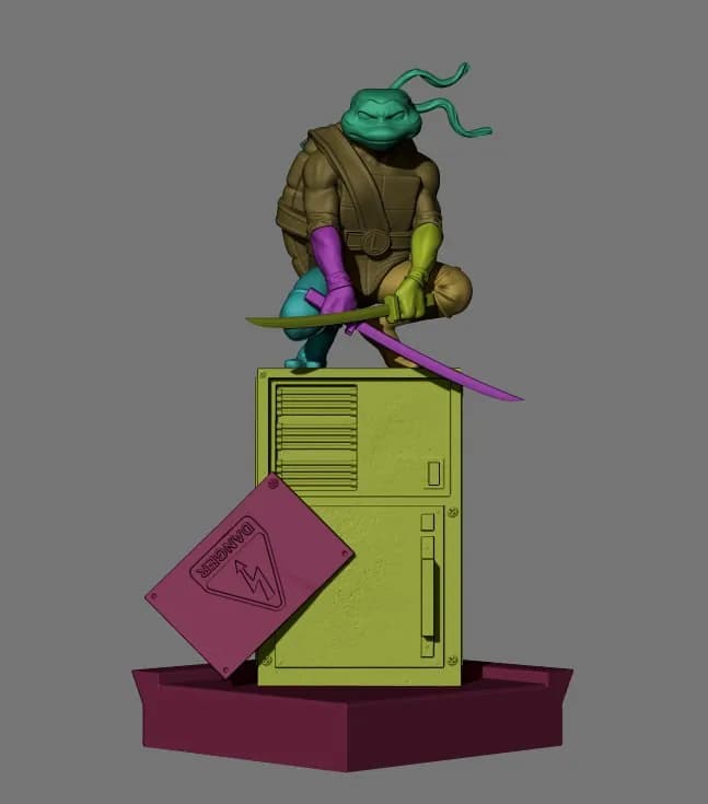 STL - Estátua de las Tortugas Ninja render 3