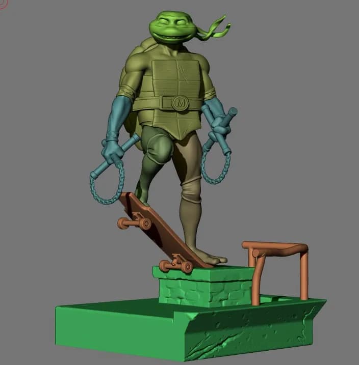 STL - Estátua de las Tortugas Ninja render 4
