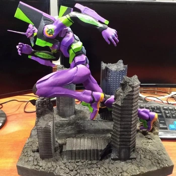 STL - Evangelion Unidad 01 en accion