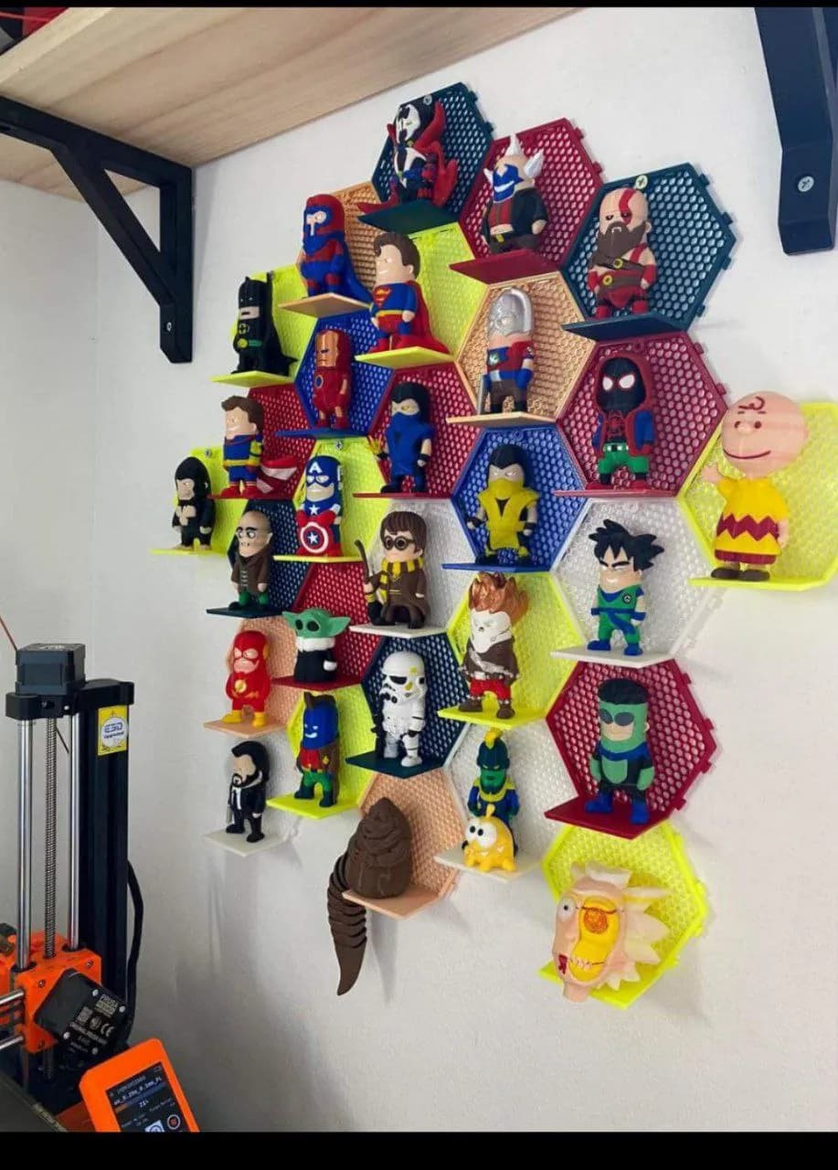 STL - Exhibidor hexagonal para figuras