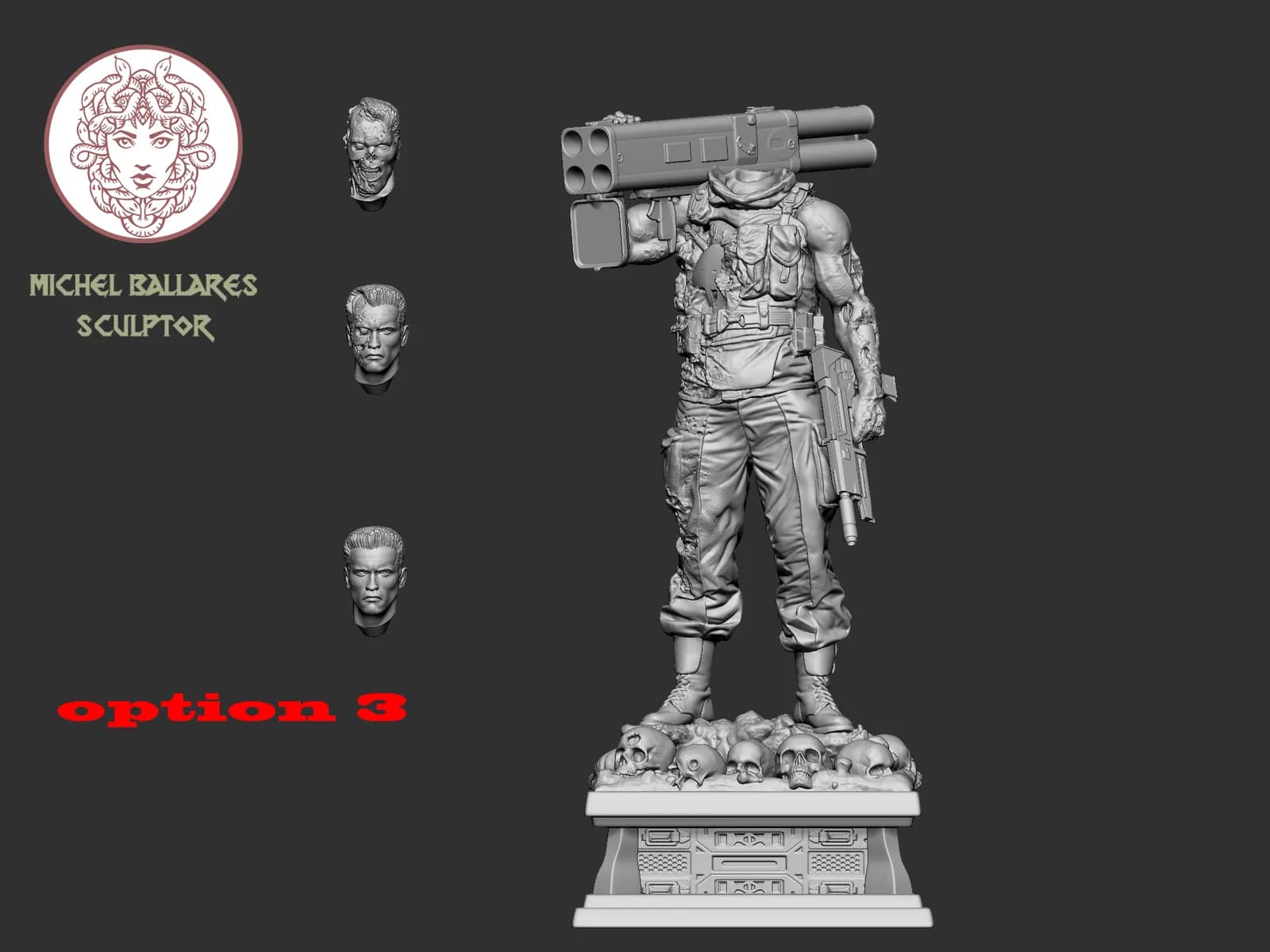 STL - Exterminador T 800 con herida