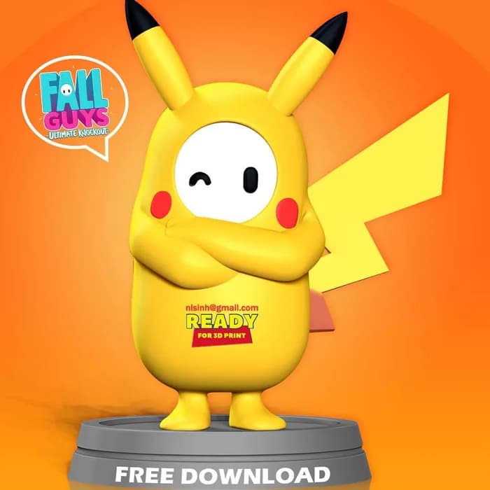 STL - fall guys pikachu