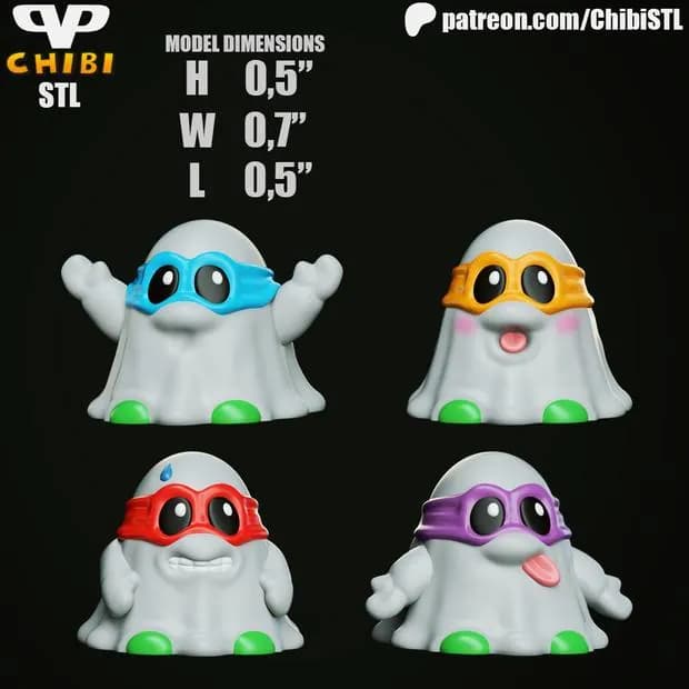 STL - Fantasmas Chibi Tortugas Ninja