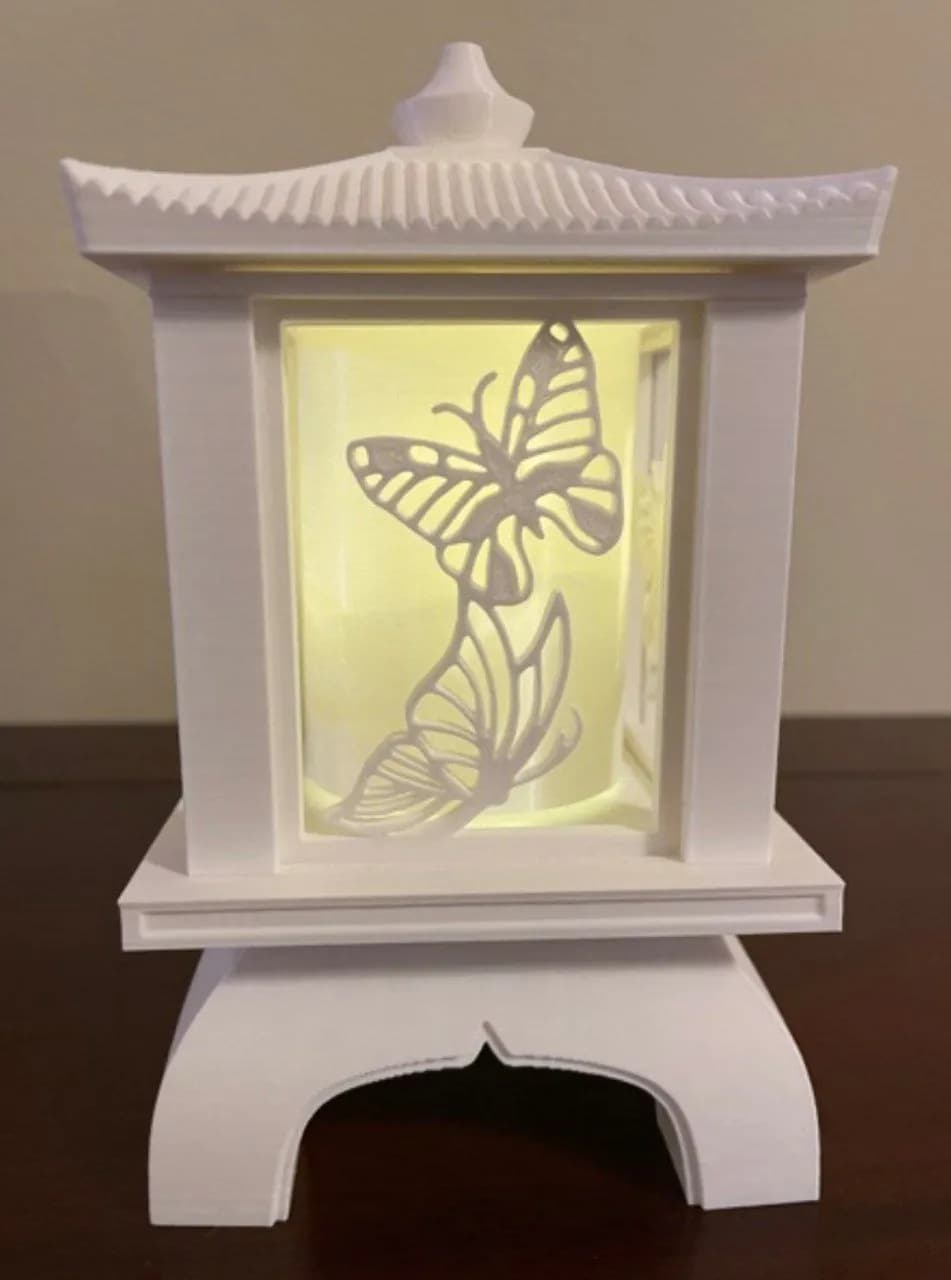 STL - Farolillo de mariposa decorativo render 2
