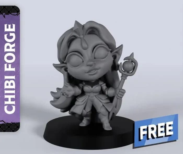 STL - female elf wizard
