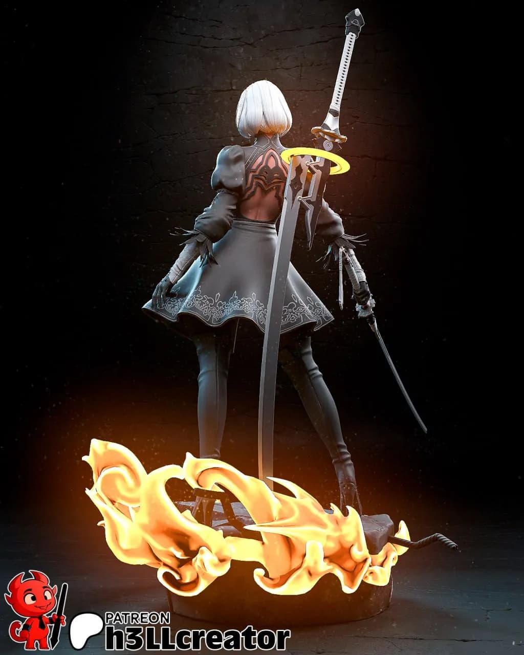STL - Figura 2B estilo anime render 3