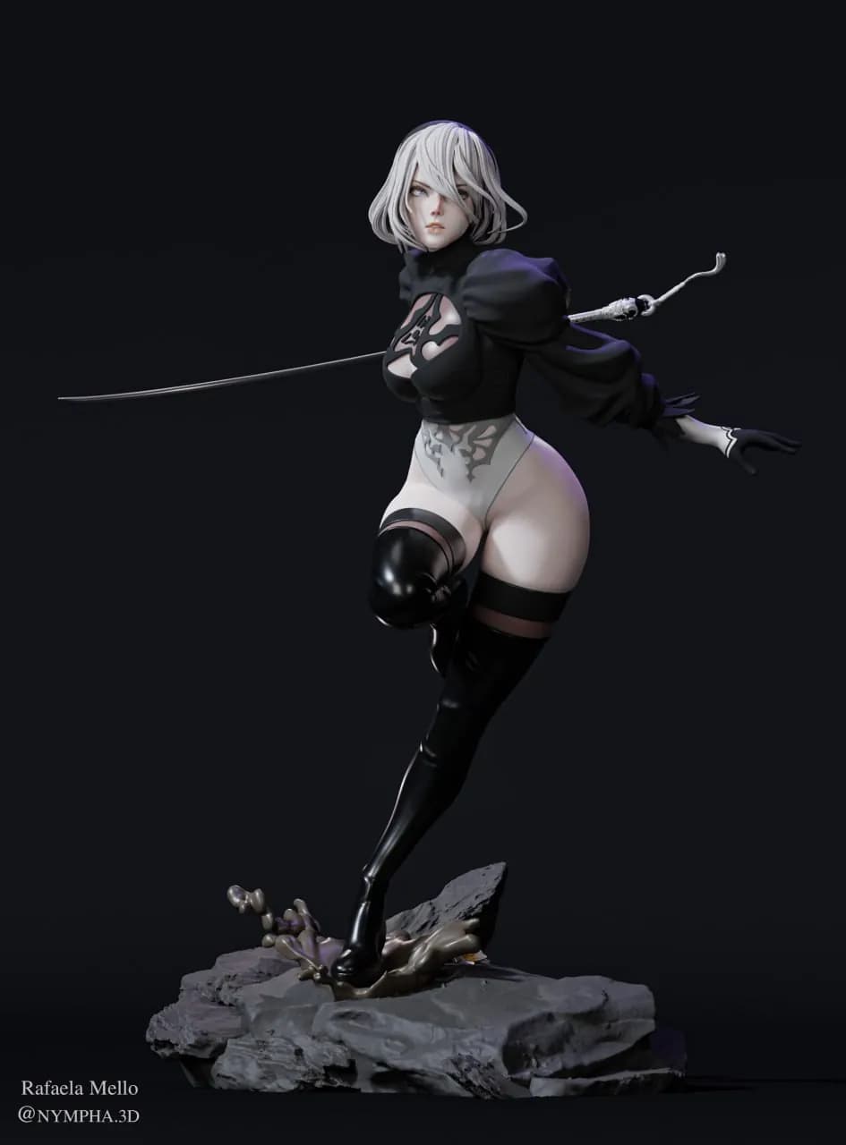 STL - Figura 2B Nier Automata 2 render 3