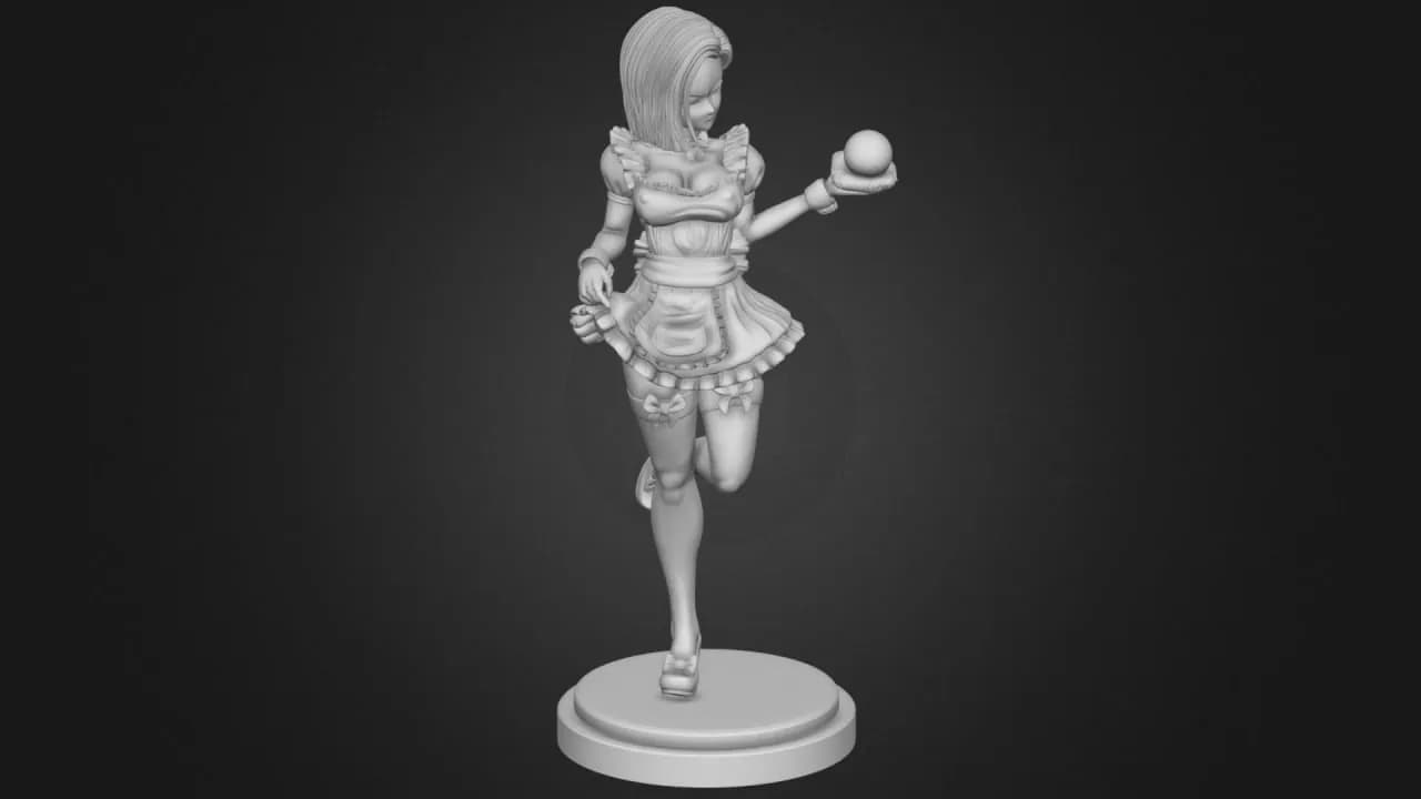 STL - Figura 3D Androide 18 estilo Maid
