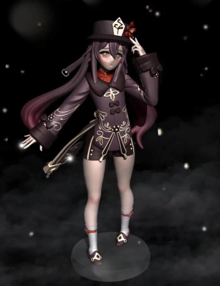 STL - Figura 3D Hu Tao Genshin Impact render 4