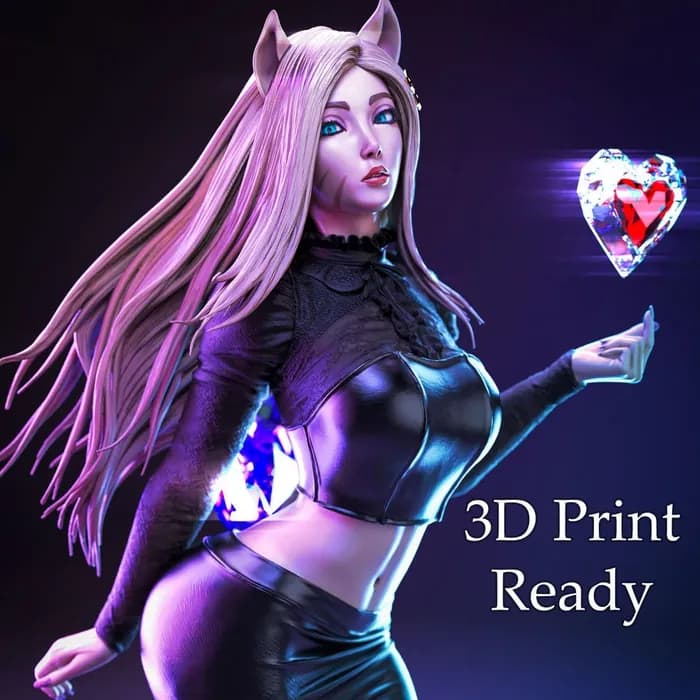 STL - Figura Ahri KDA render 2