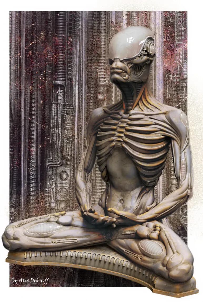 STL - alien meditating figure