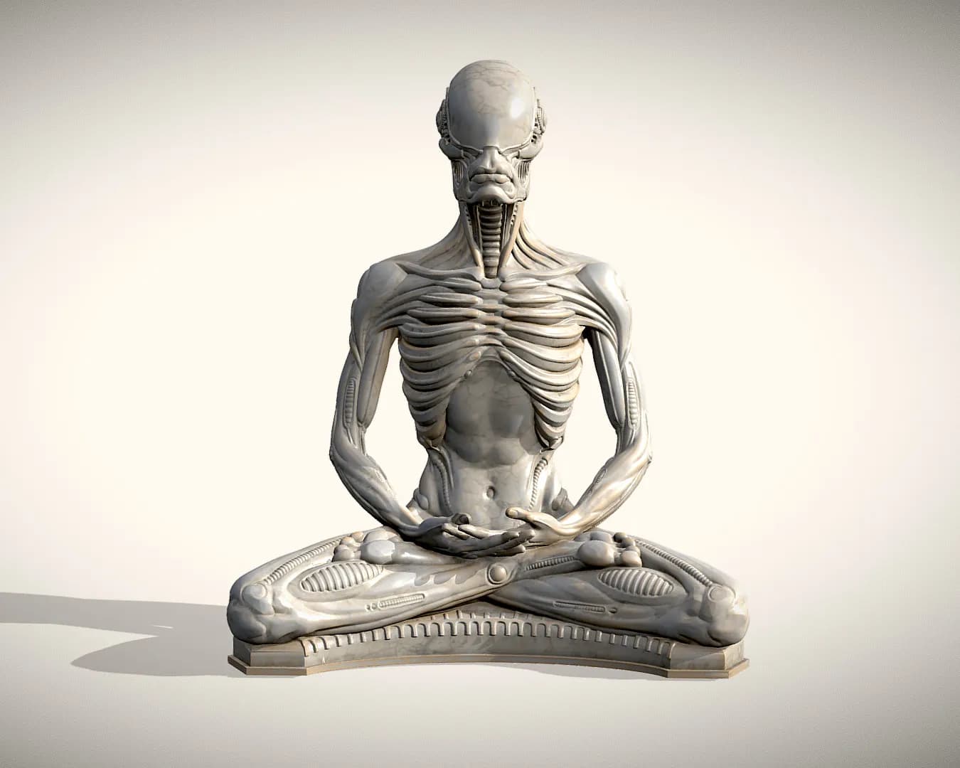 STL - figura alien meditando render 3
