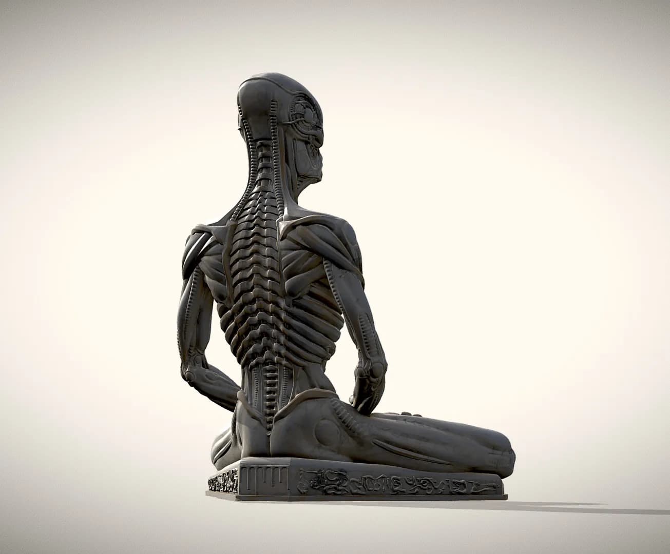 STL - figura alien meditando render 4