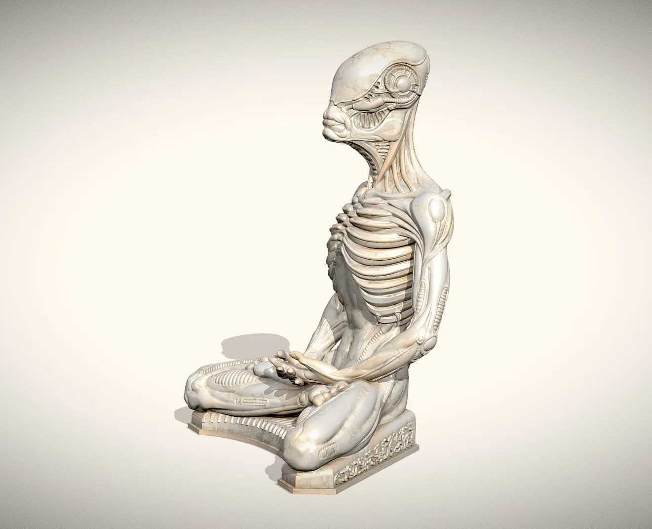 STL - figura alien meditando