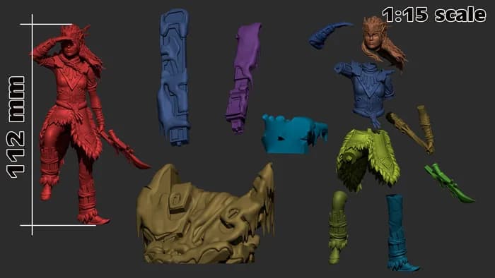 STL - Figura Aloy La Cazadora render 3