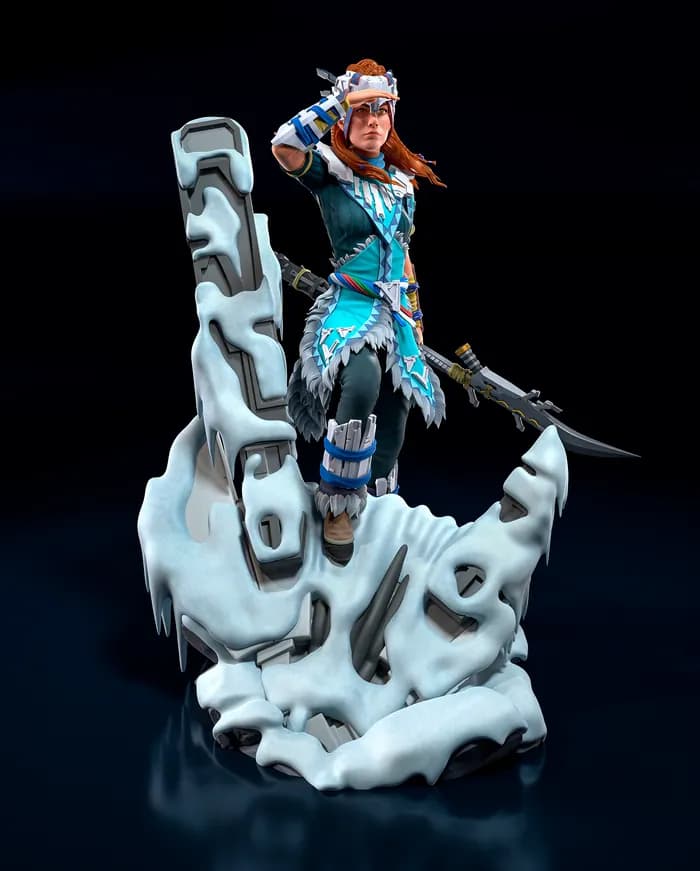 STL - Figura Aloy La Cazadora render 4