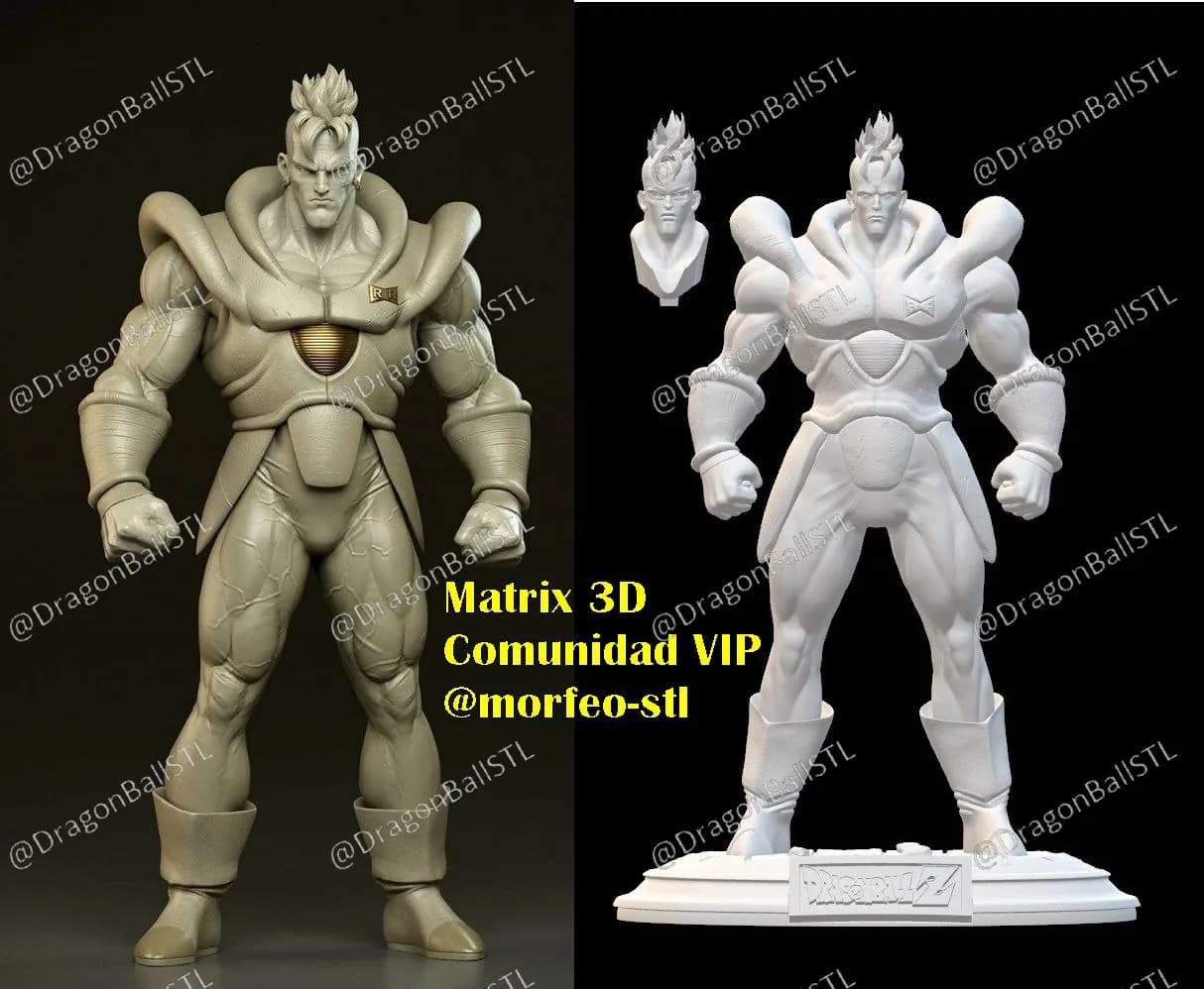 STL - Figura Android 16 Dragon Ball Z render 2