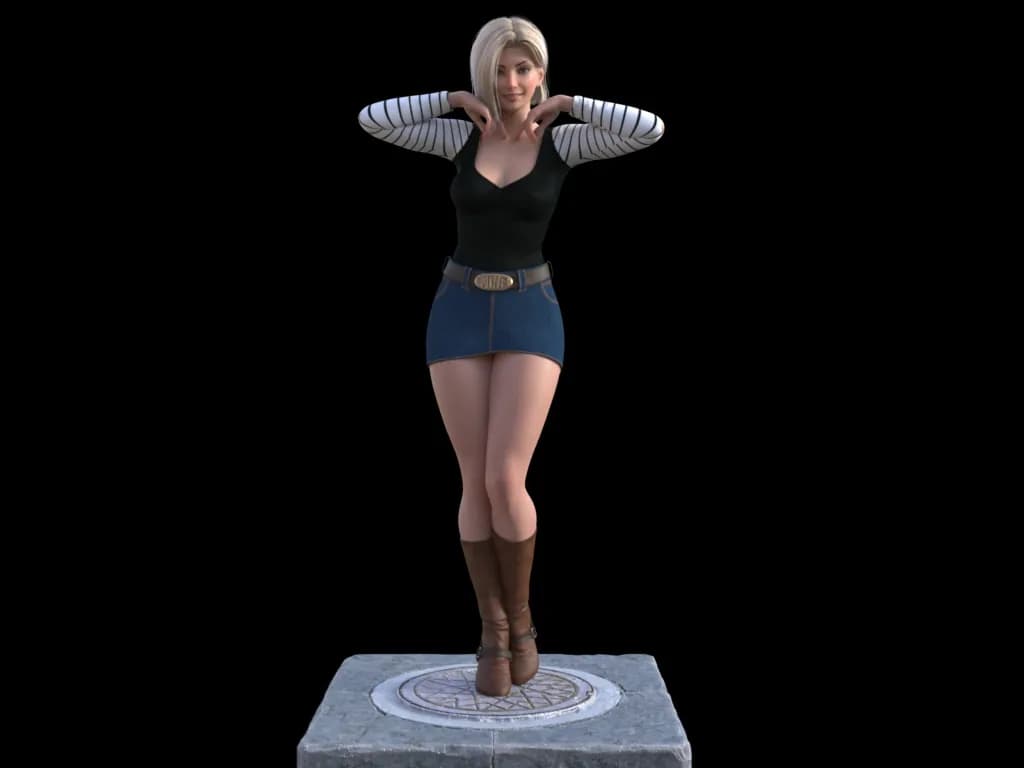 STL - Figura Android 18 estilo anime