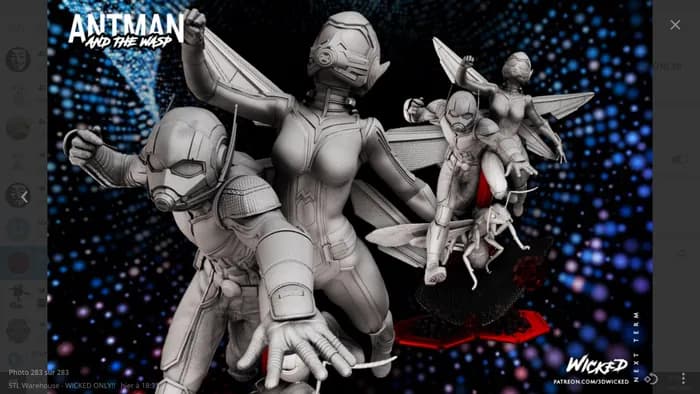 STL - Figura Ant Man y The Wasp render 2