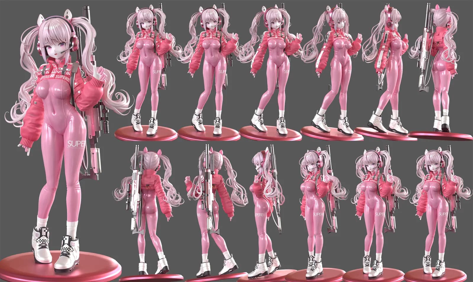 STL - Figura Anya Forger estilo anime render 5