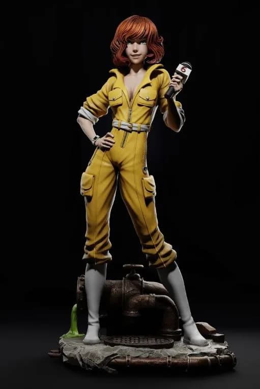 STL - Figura April O'Neil con micrófono