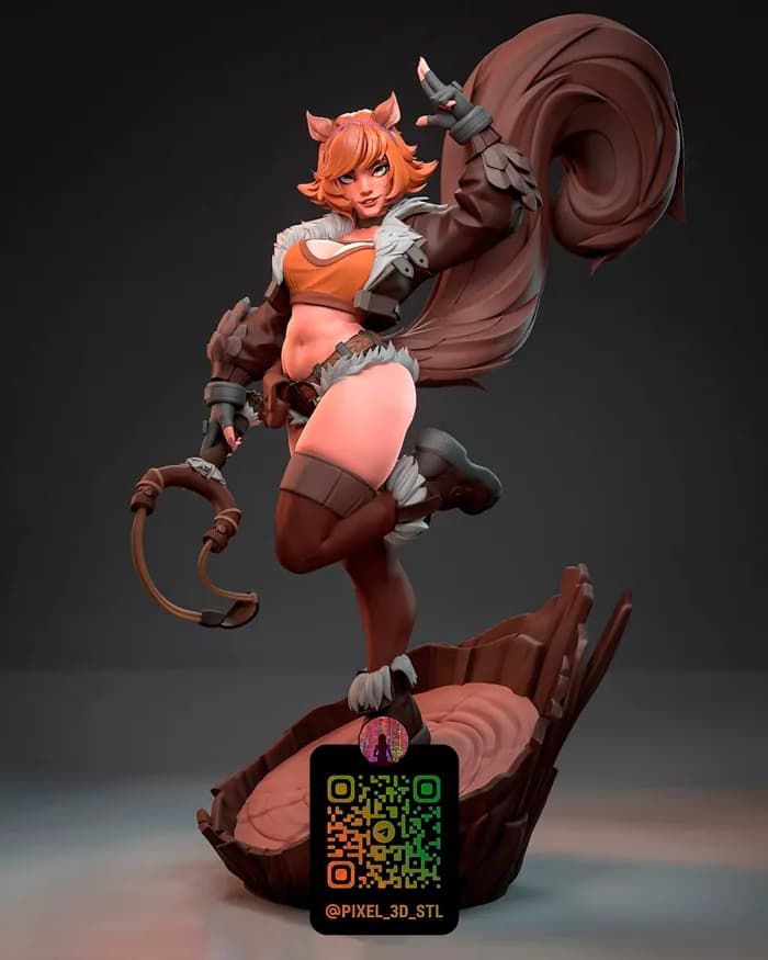 STL - Figura Ardilla Fantasía