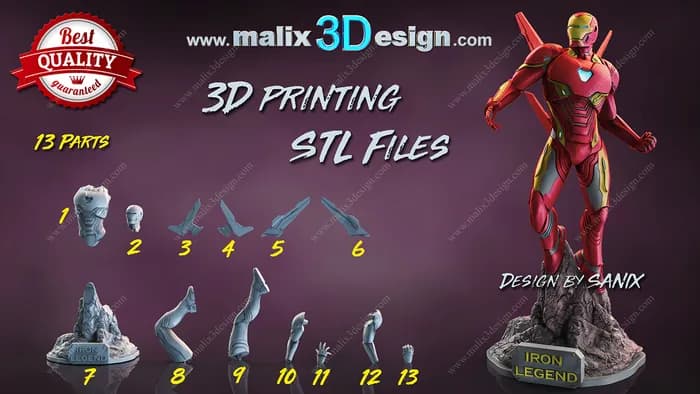 STL - Figura Armadura Iron Legend render 3