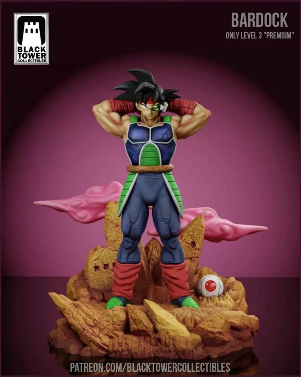STL - Figura Bardock en pose de batalla