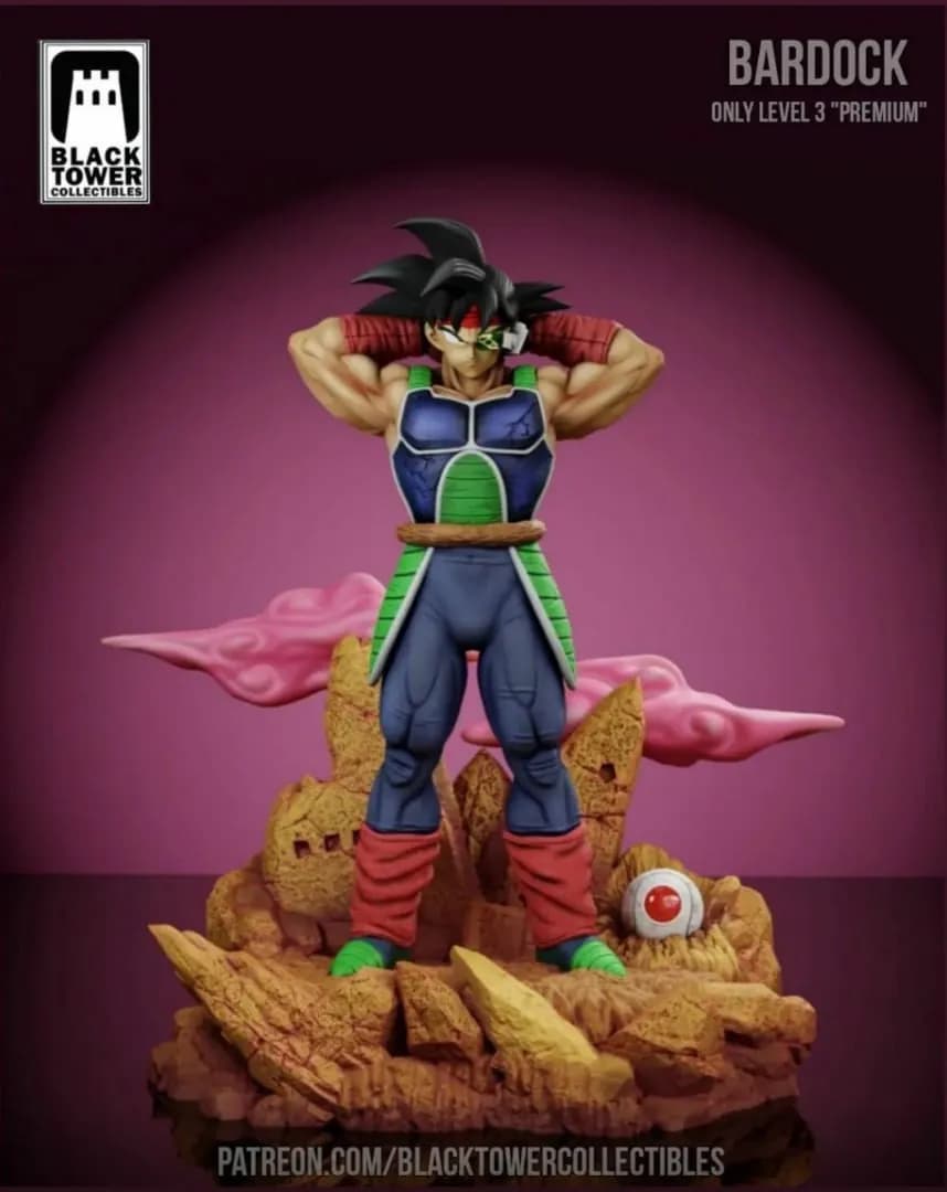 STL - Figura Bardock en pose de batalla render 2