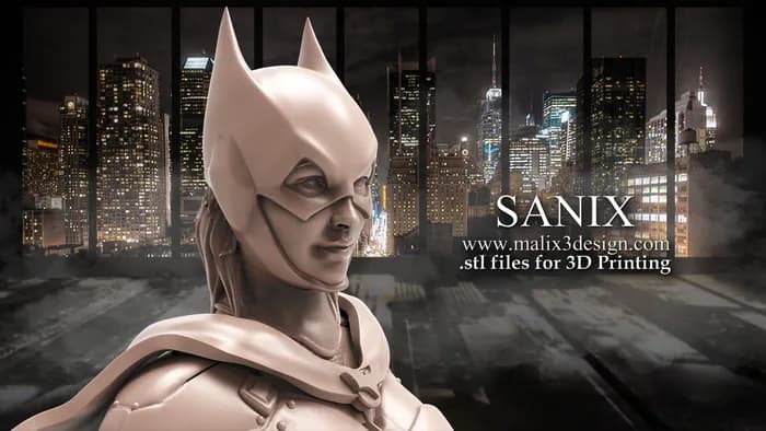 STL - Figura Batgirl Estilo Samurai