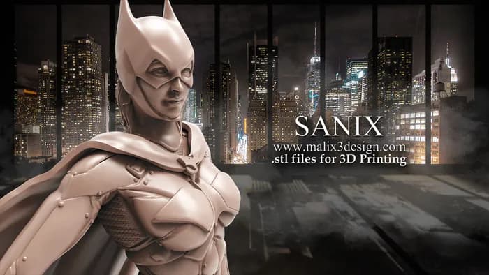 STL - Figura Batgirl Estilo Samurai