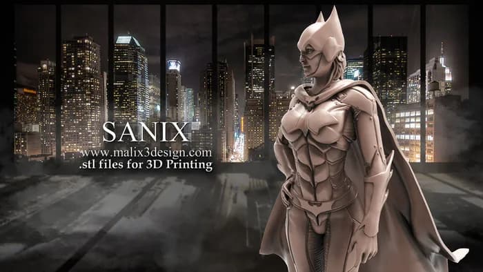 STL - Figura Batgirl Estilo Samurai