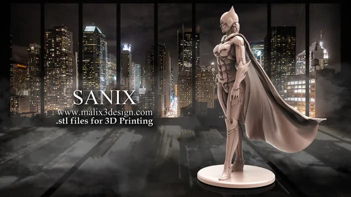 STL - Figura Batgirl Estilo Samurai