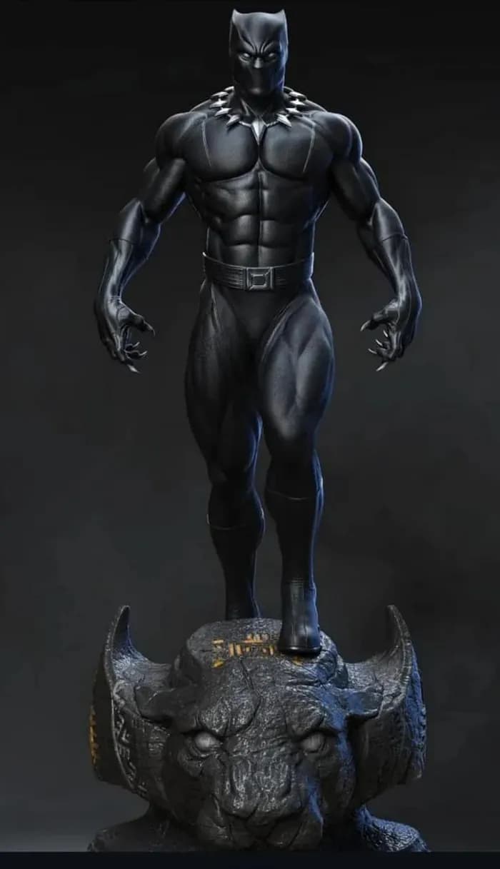 STL - Figura Black Panther render 2