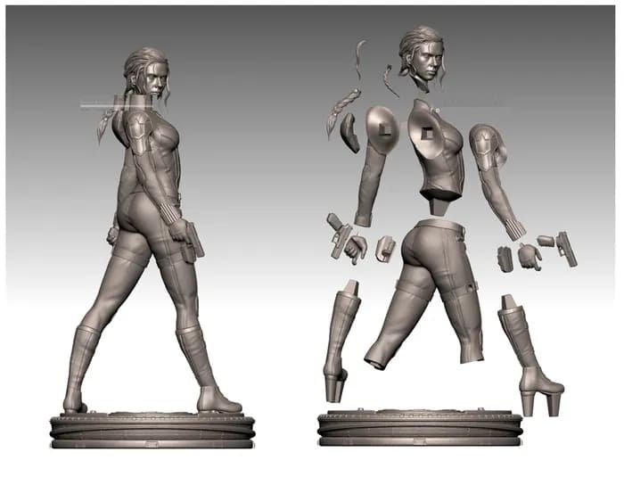 STL - Figura Black Widow de Marvel render 4