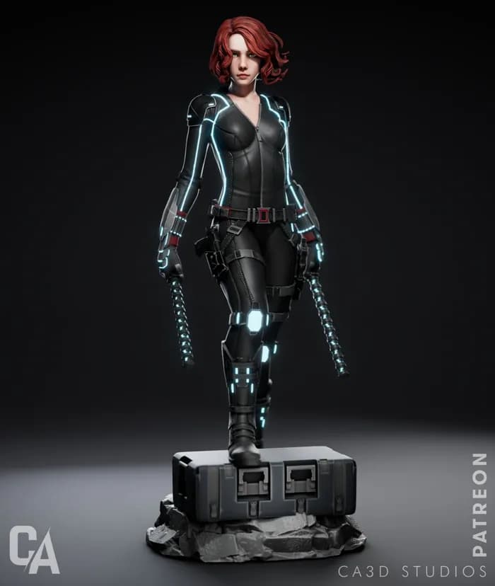 STL - Figura Black Widow moderna render 2