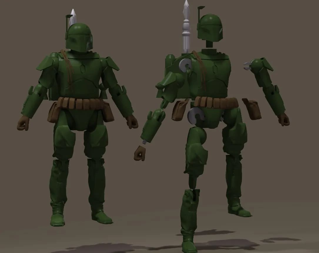 STL - figura Boba Fett estilo Star Wars