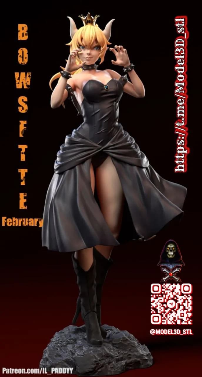 STL - Figura Bowsette estilo pin up