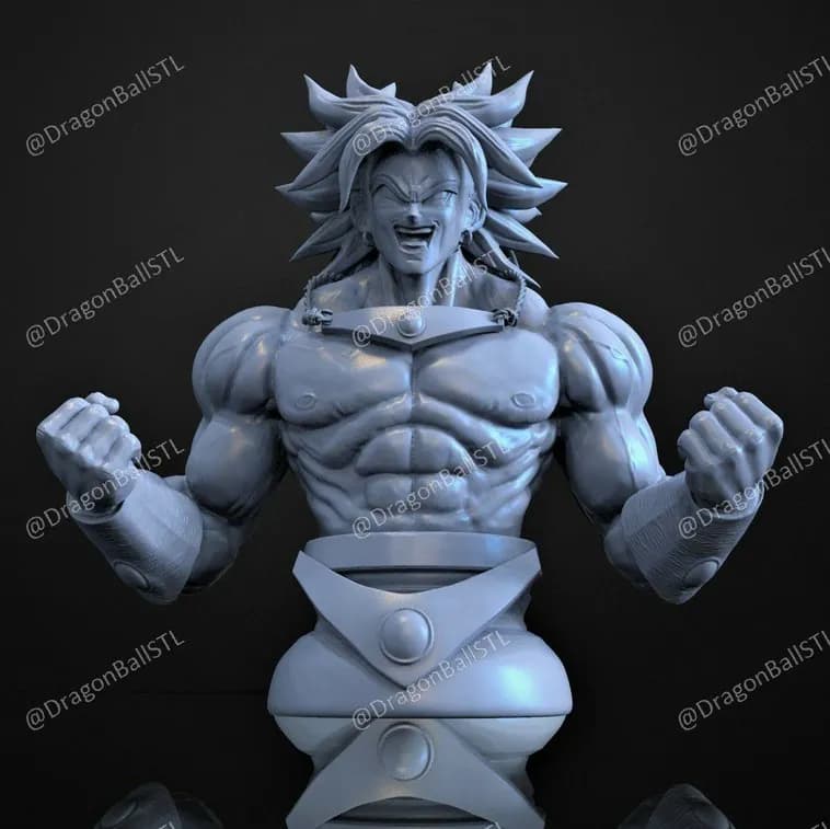 STL - Figura Broly Saiyajin Legendario render 2