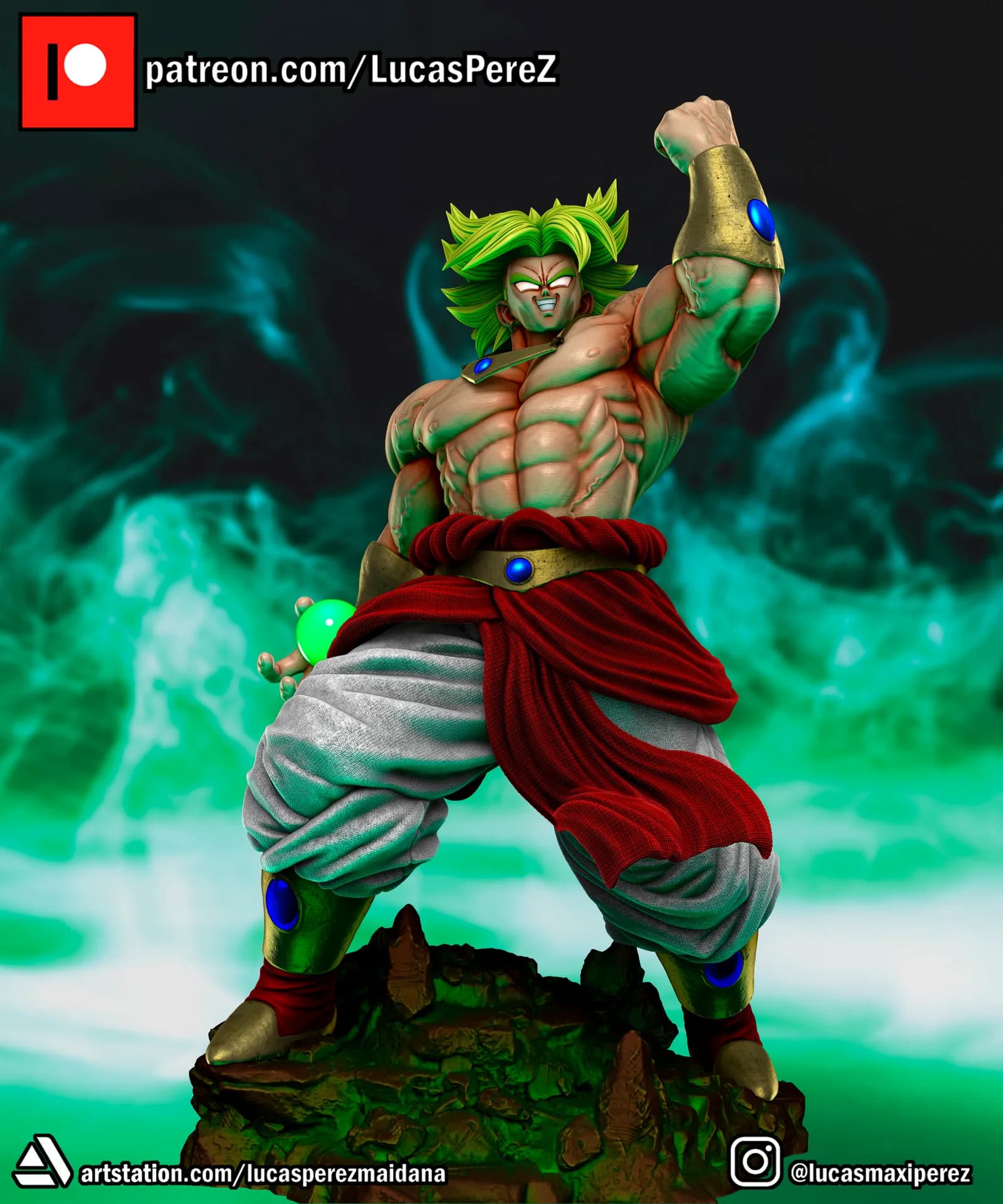 STL - Figura Broly Saiyan 2 render 3