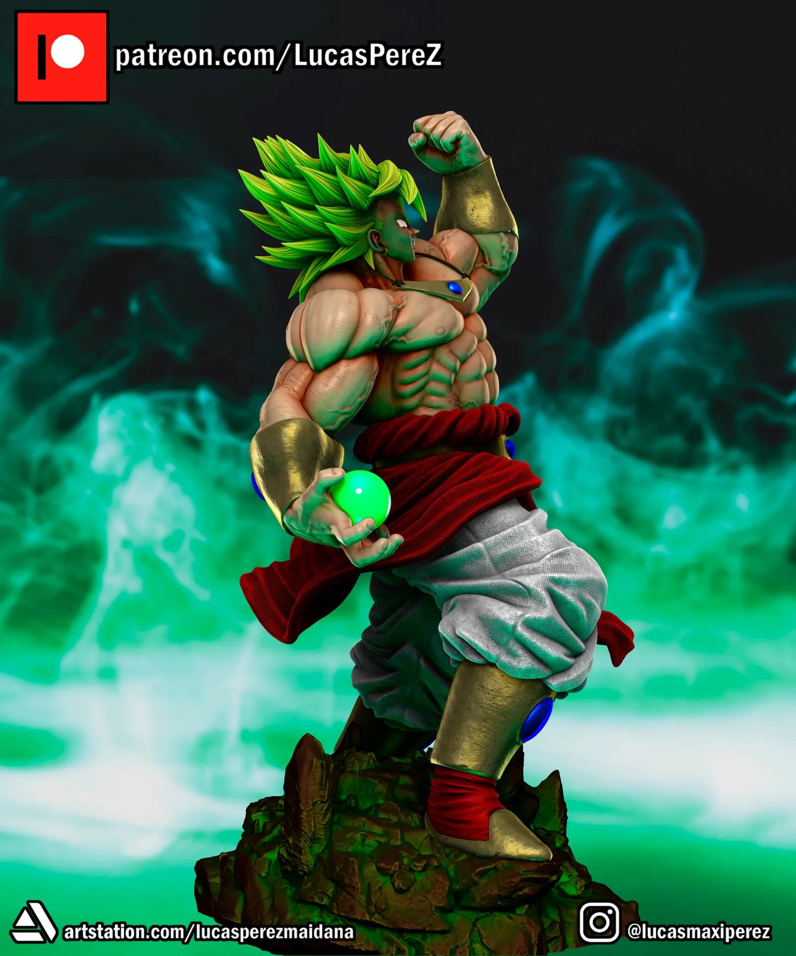 STL - Figura Broly Saiyan 2 render 5