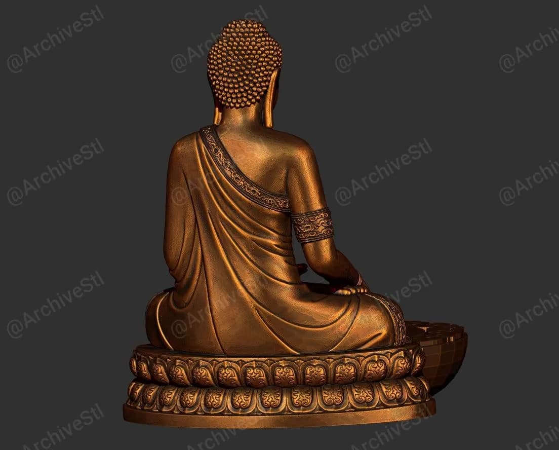 STL - Figura Buda meditador render 2